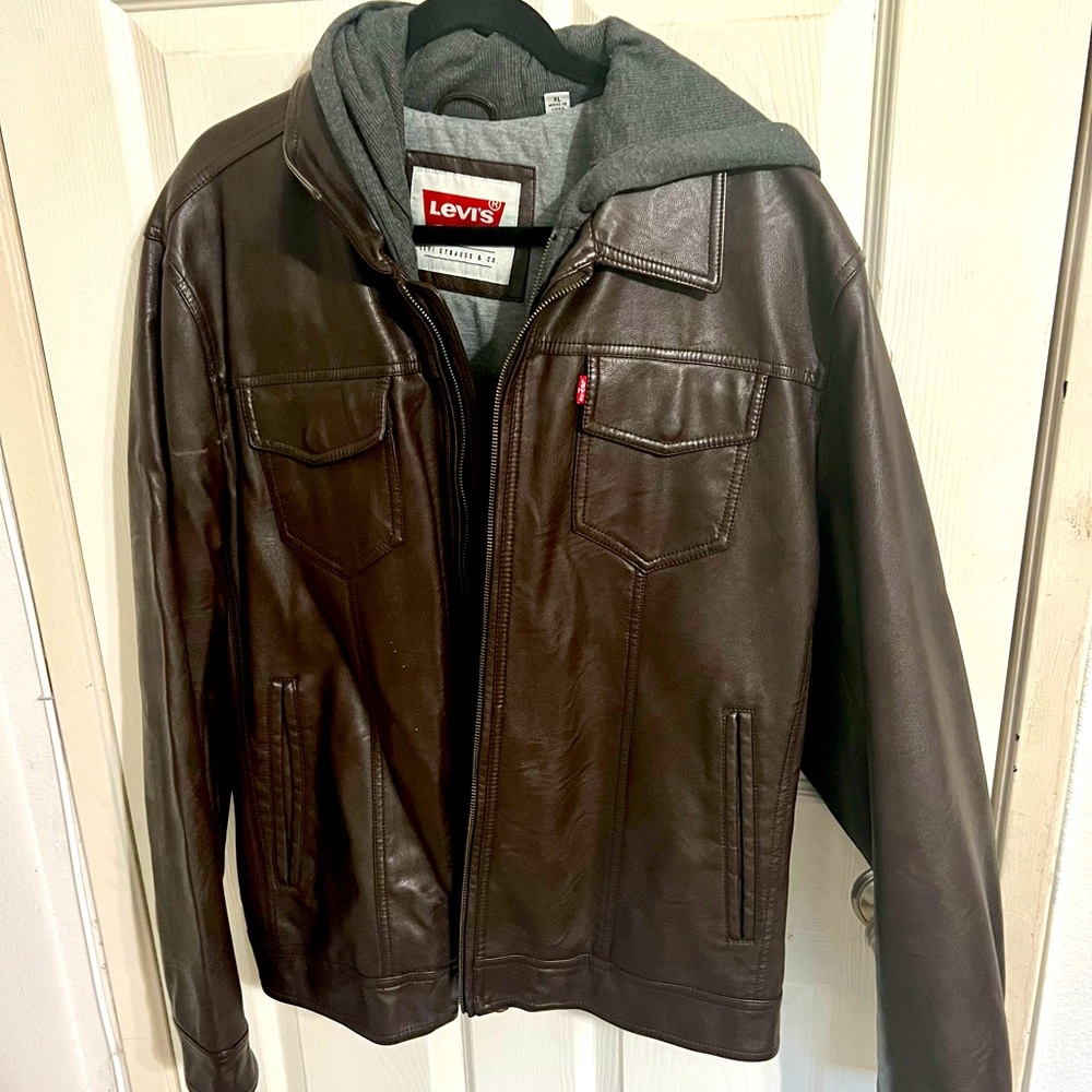 Levi’s Faux Leather Hooded Jacket